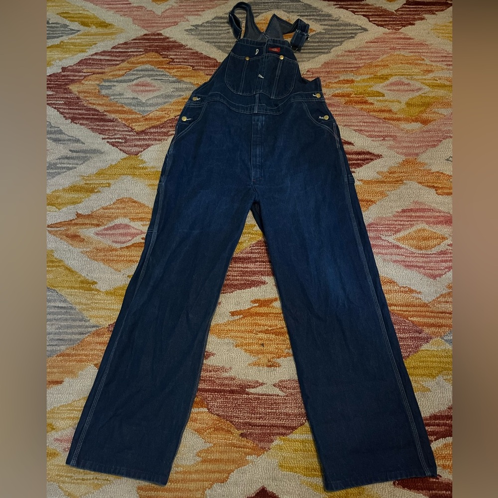 Dickies Men's Dark Blue Denim Overalls